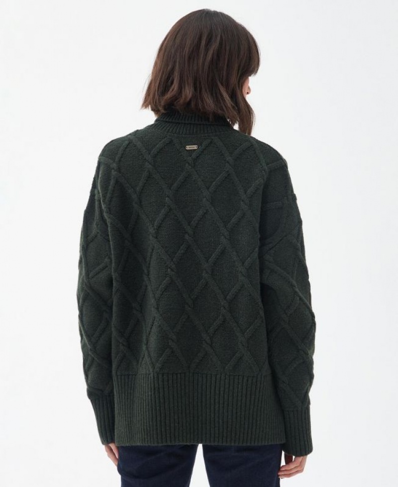 Olive Women Barbour Perch Knitted Sweater | US-9416ZLAYD