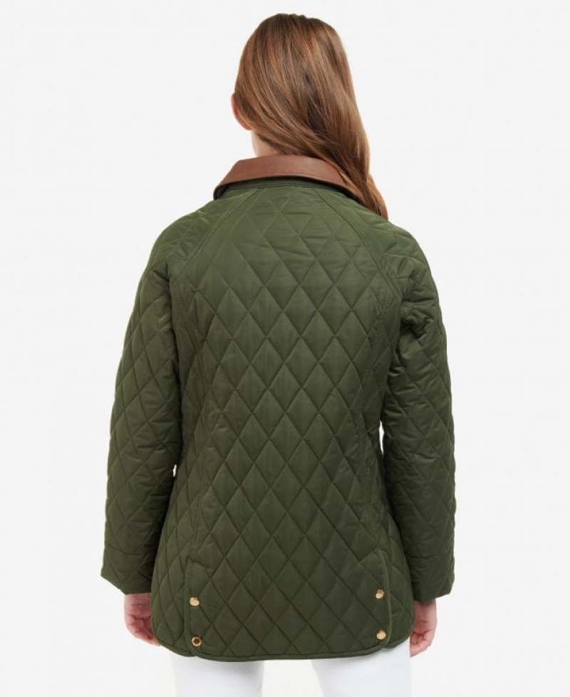 Olive Women Barbour Premium Beadnell Quilted Jacket | US-8149UXSLE