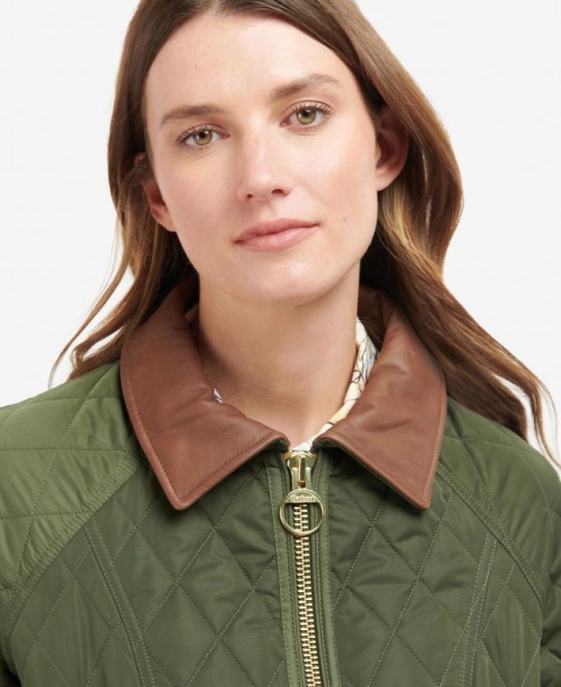 Olive Women Barbour Premium Beadnell Quilted Jacket | US-8149UXSLE