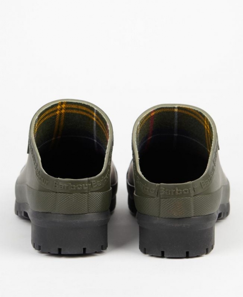 Olive Women Barbour Quinn Clogs | US-0284URIBD