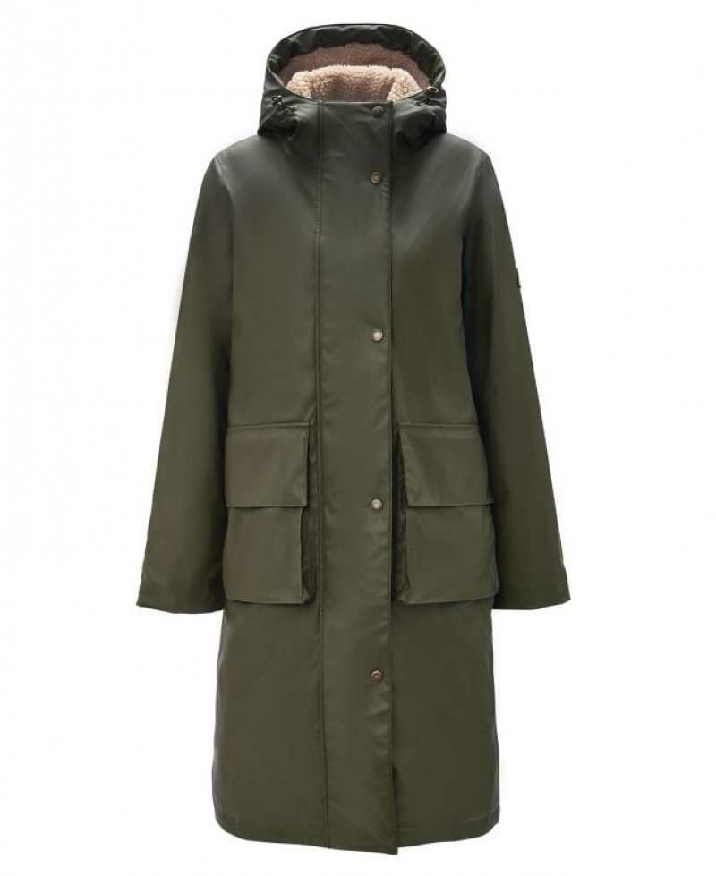 Olive Women Barbour Redclaw Rain Jacket | US-2486GTSOI