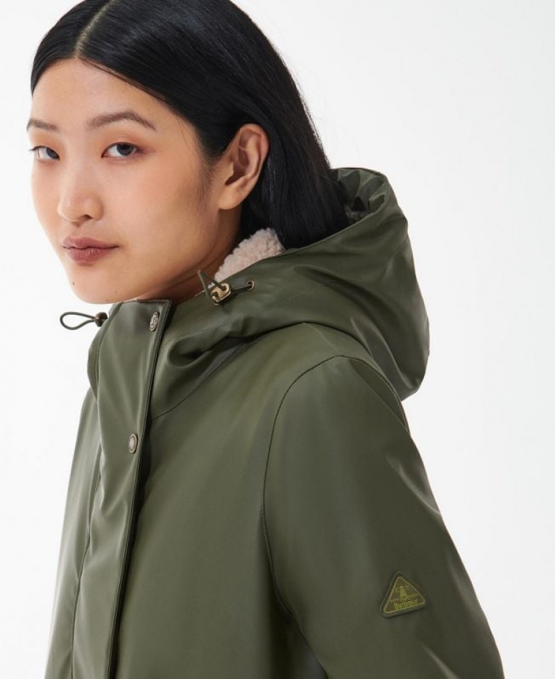 Olive Women Barbour Redclaw Rain Jacket | US-2486GTSOI