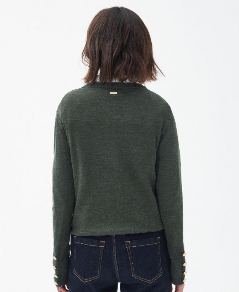 Olive Women Barbour Ridley Knitted Sweater | US-8076EGVRX