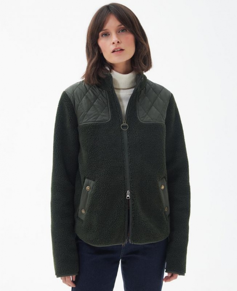 Olive Women Barbour Rockling Fleece | US-2147TACSO