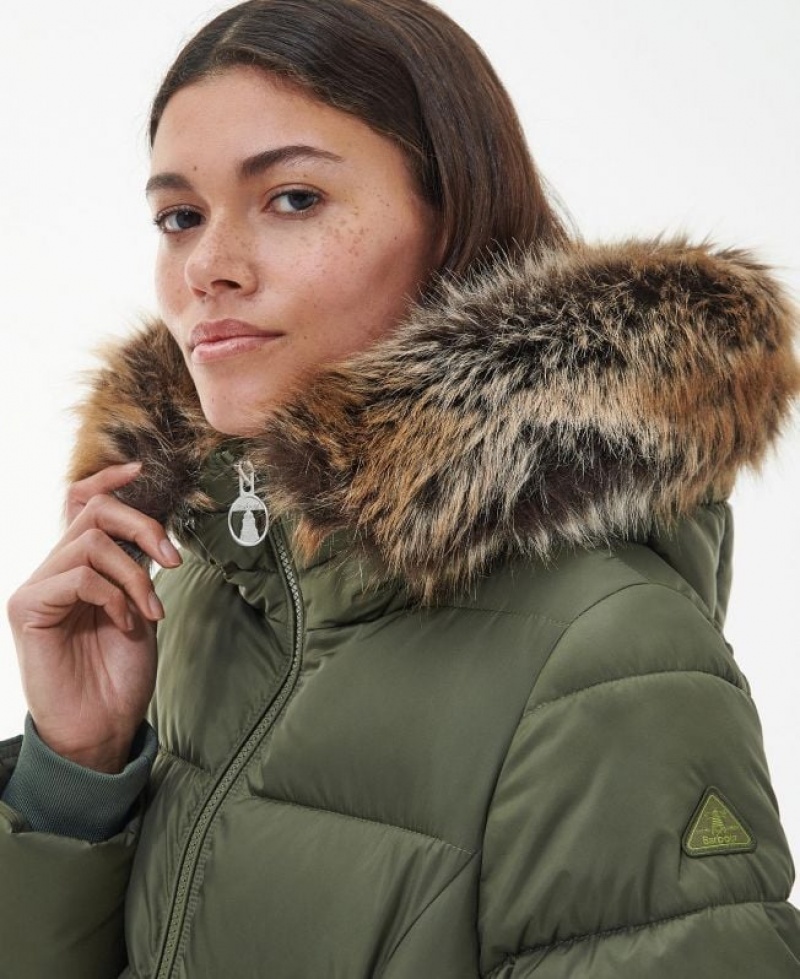 Olive Women Barbour Rosoman Quilted Jacket | US-1394WGMYV