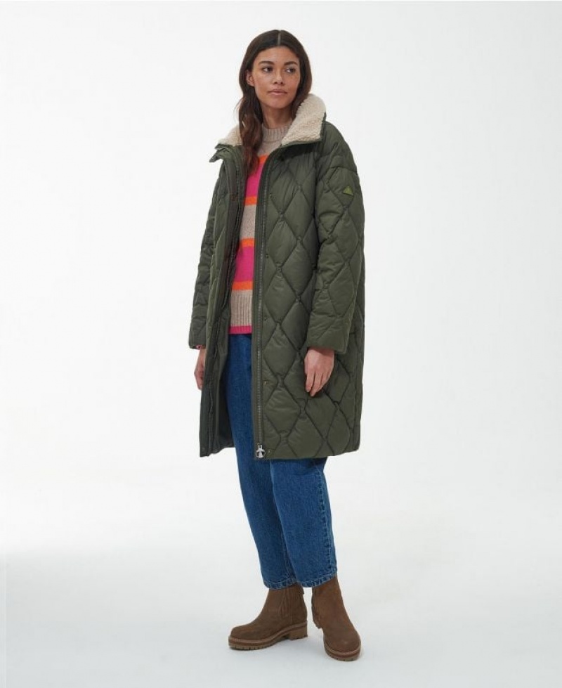 Olive Women Barbour Samphire Quilted Jacket | US-5760OAZXR