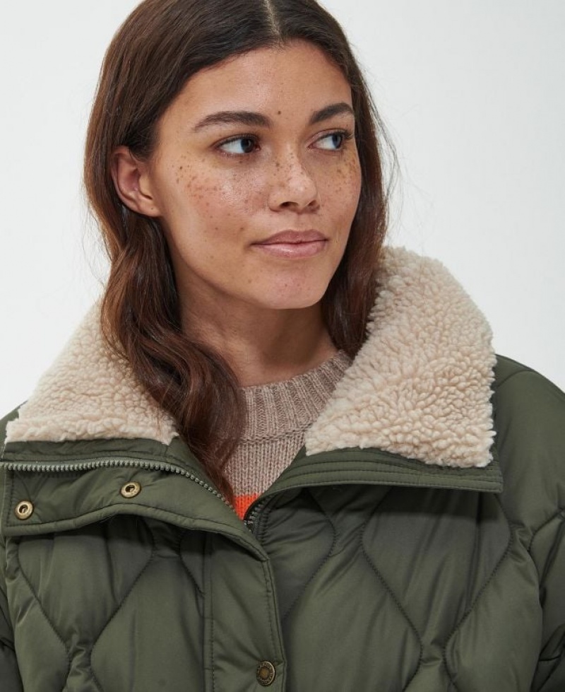 Olive Women Barbour Samphire Quilted Jacket | US-5760OAZXR