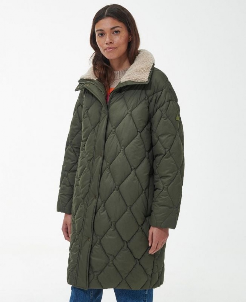 Olive Women Barbour Samphire Quilted Jacket | US-5760OAZXR