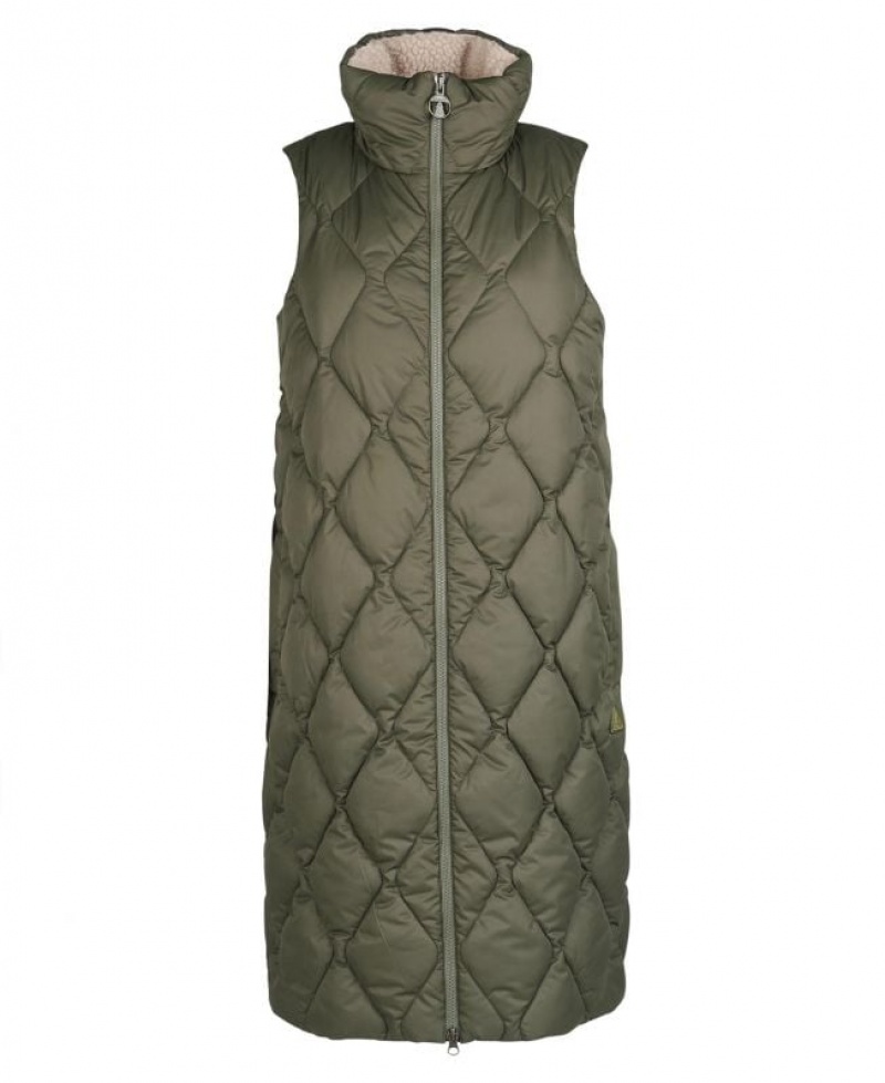 Olive Women Barbour Samphire Vest | US-6945GTFLY