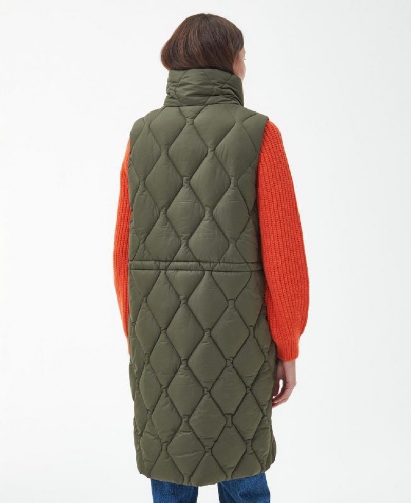 Olive Women Barbour Samphire Vest | US-6945GTFLY