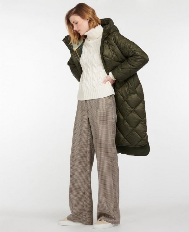 Olive Women Barbour Sandyford Quilted Jacket | US-4395KRCYT