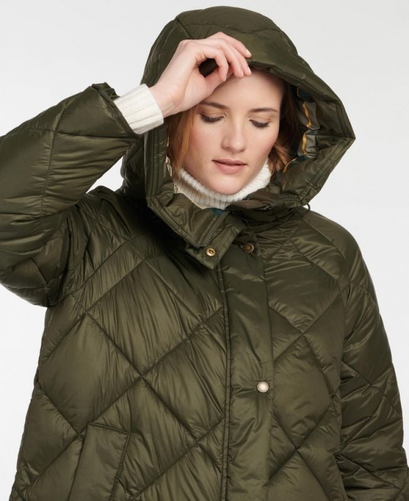 Olive Women Barbour Sandyford Quilted Jacket | US-4395KRCYT