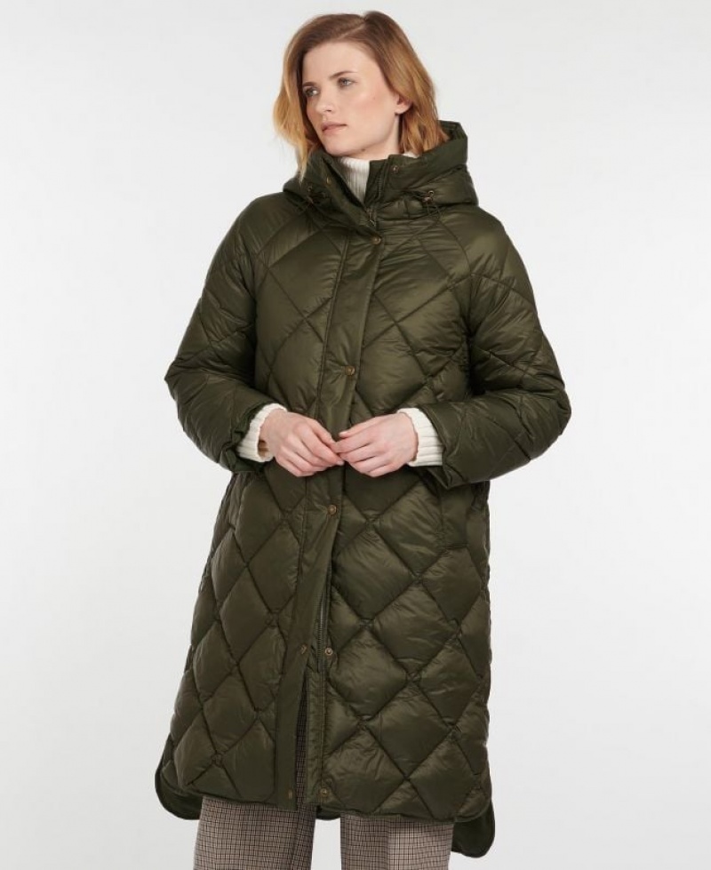 Olive Women Barbour Sandyford Quilted Jacket | US-4395KRCYT