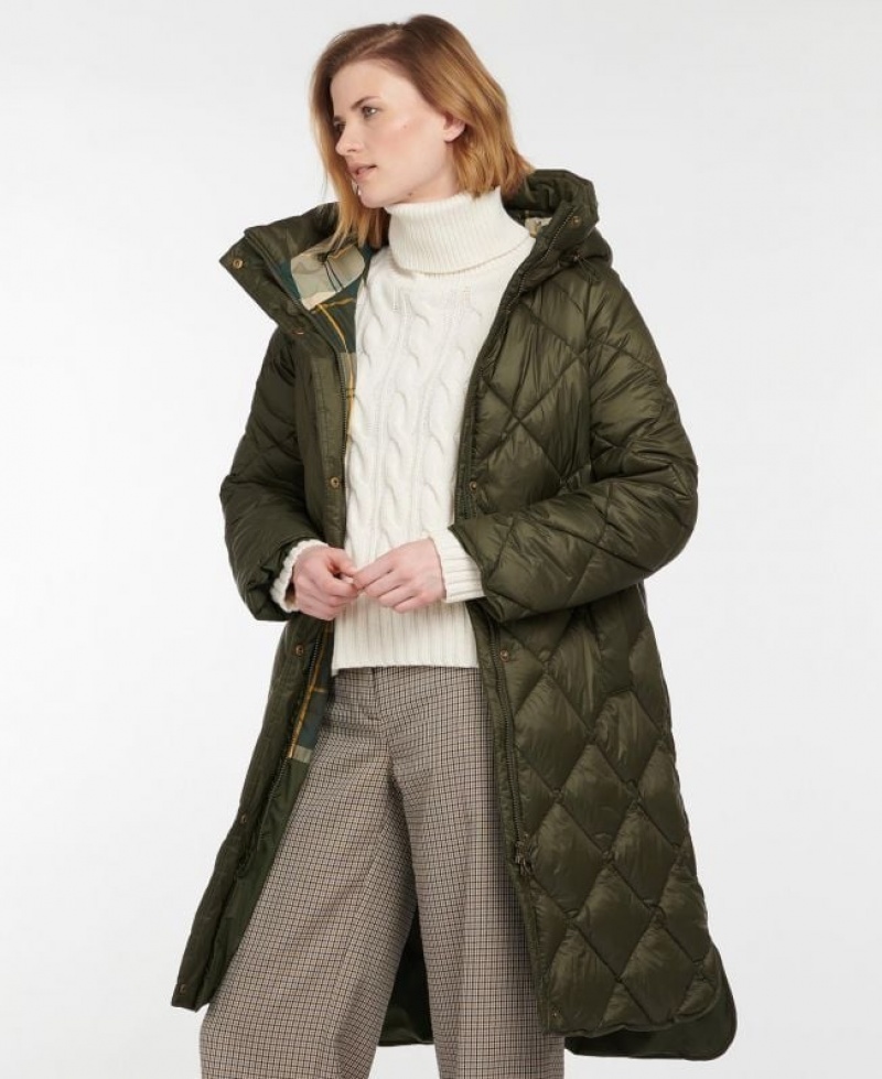 Olive Women Barbour Sandyford Quilted Jacket | US-4395KRCYT