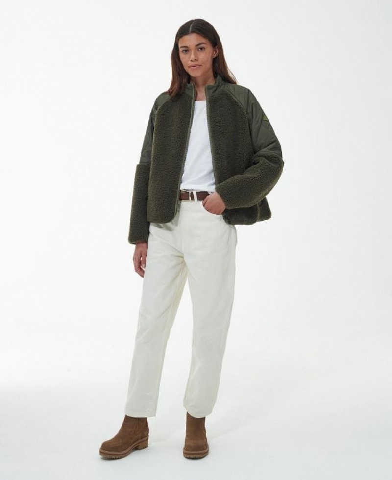 Olive Women Barbour Surf Fleece | US-7641RCHSJ