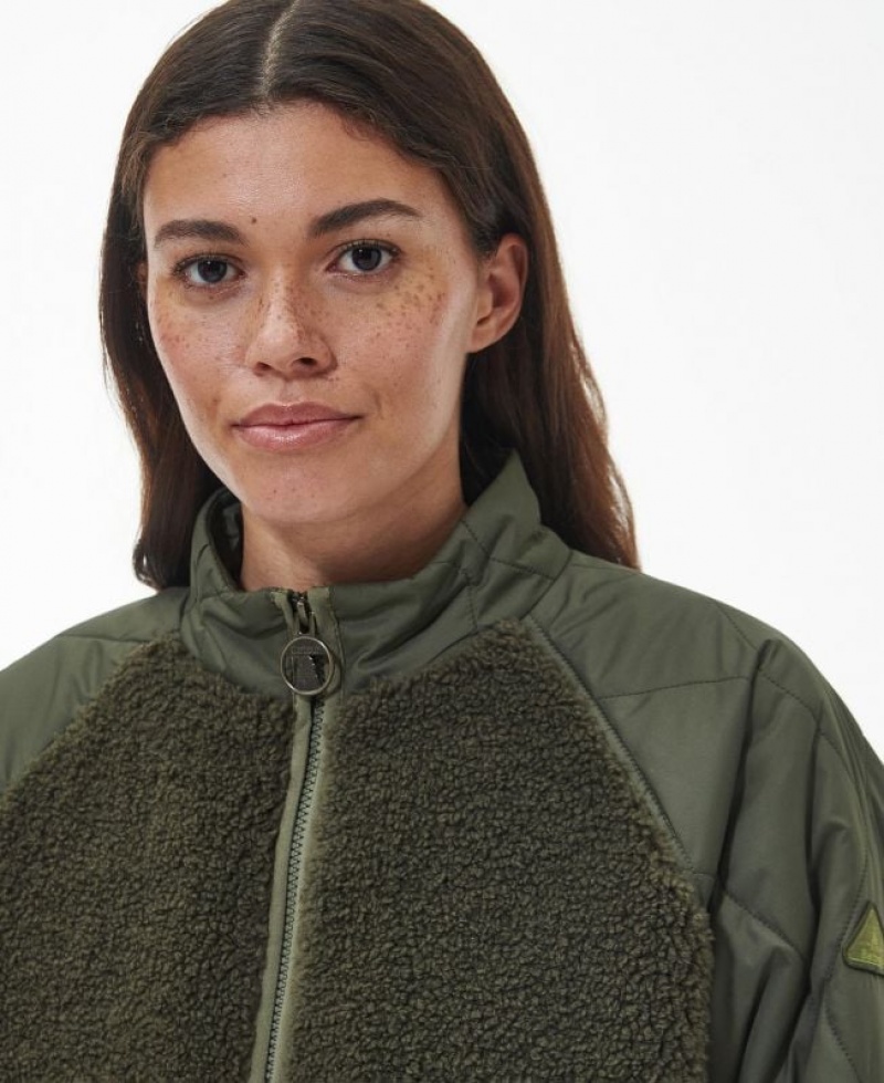 Olive Women Barbour Surf Fleece | US-7641RCHSJ