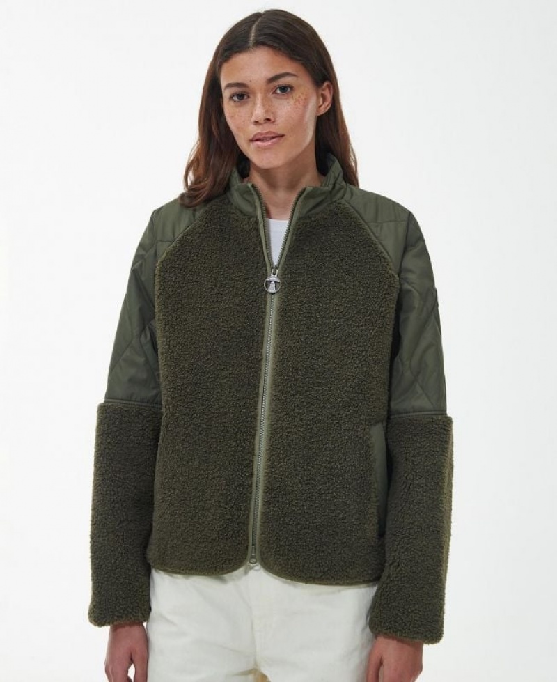 Olive Women Barbour Surf Fleece | US-7641RCHSJ