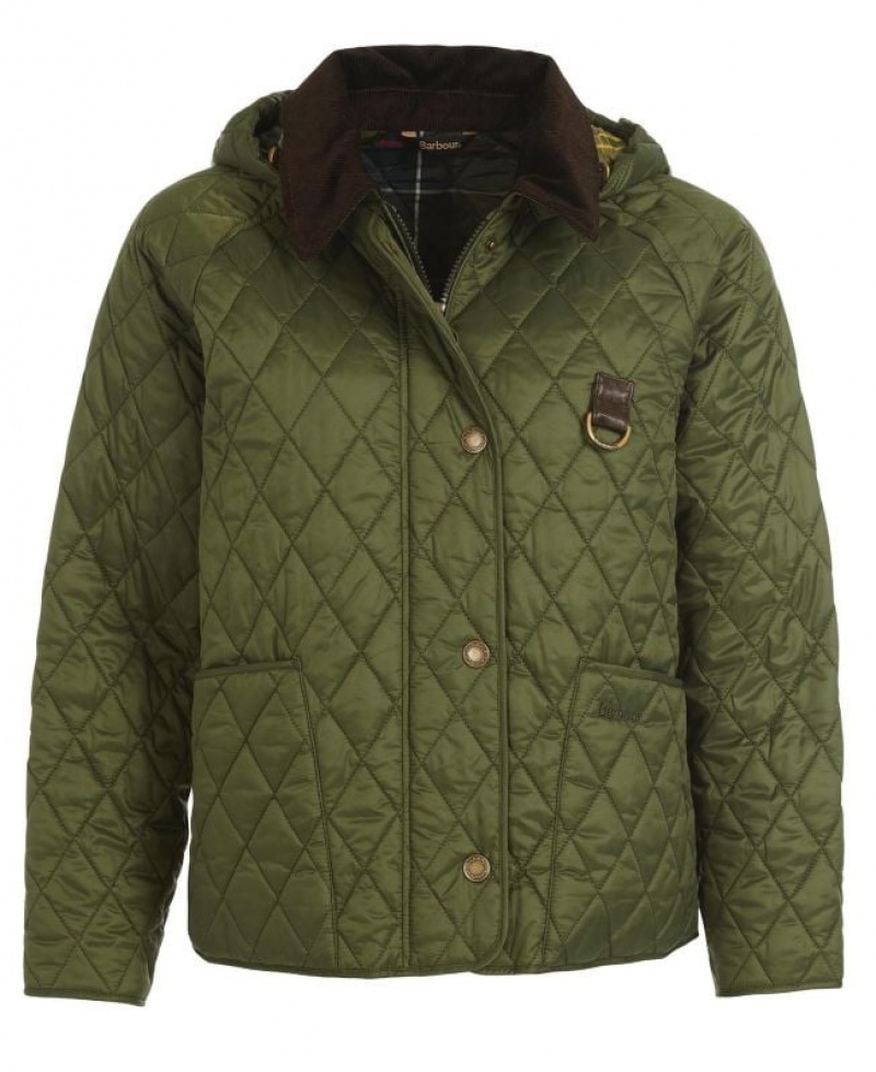 Olive Women Barbour Tobymory Quilted Jacket | US-1897BAIYX