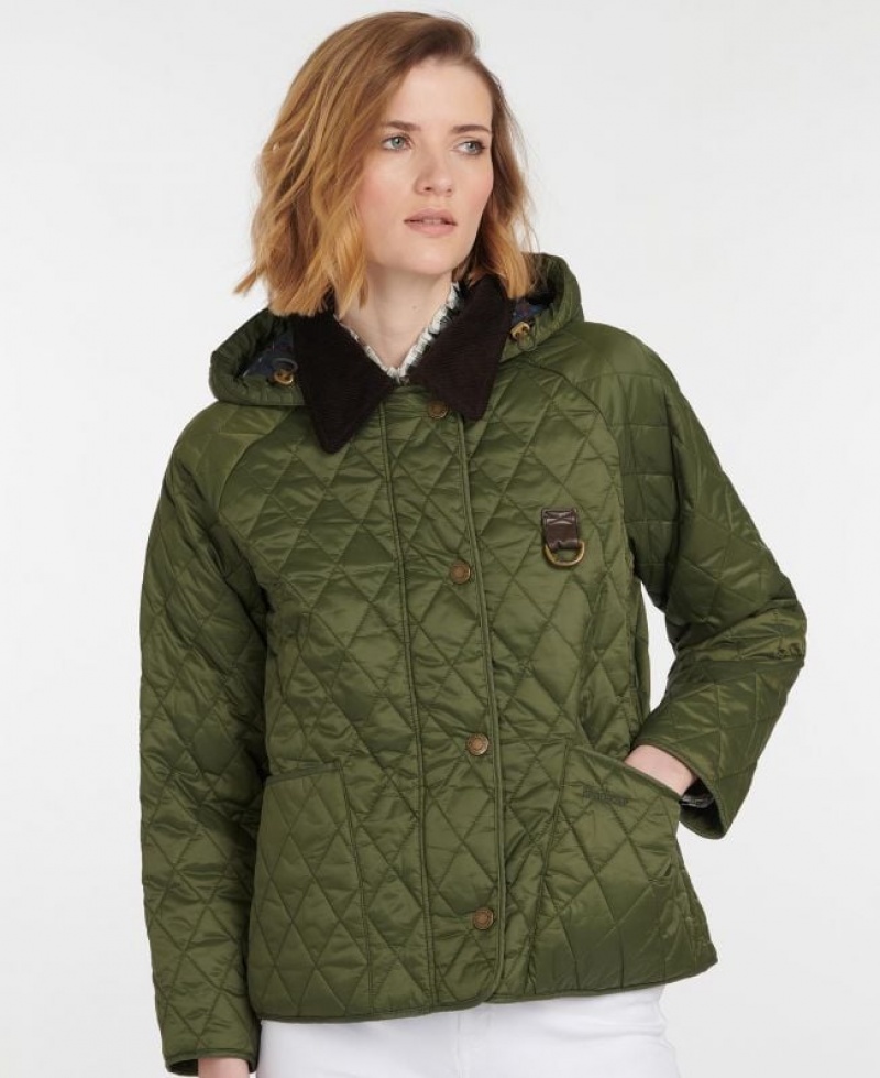 Olive Women Barbour Tobymory Quilted Jacket | US-1897BAIYX