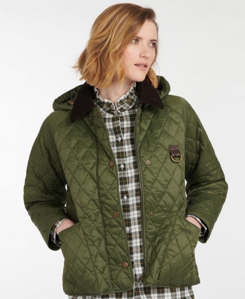 Olive Women Barbour Tobymory Quilted Jacket | US-1897BAIYX