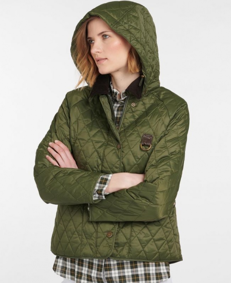 Olive Women Barbour Tobymory Quilted Jacket | US-1897BAIYX