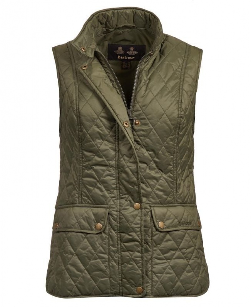 Olive Women Barbour Weste Otterburn Vest | US-6039MZBEP