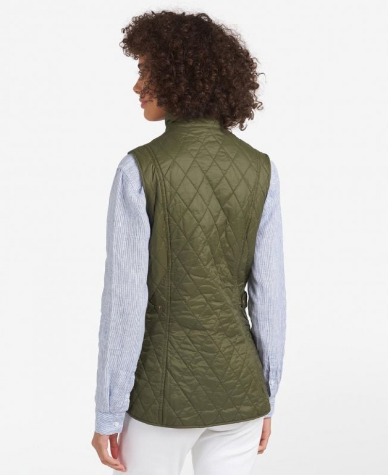 Olive Women Barbour Weste Otterburn Vest | US-6039MZBEP