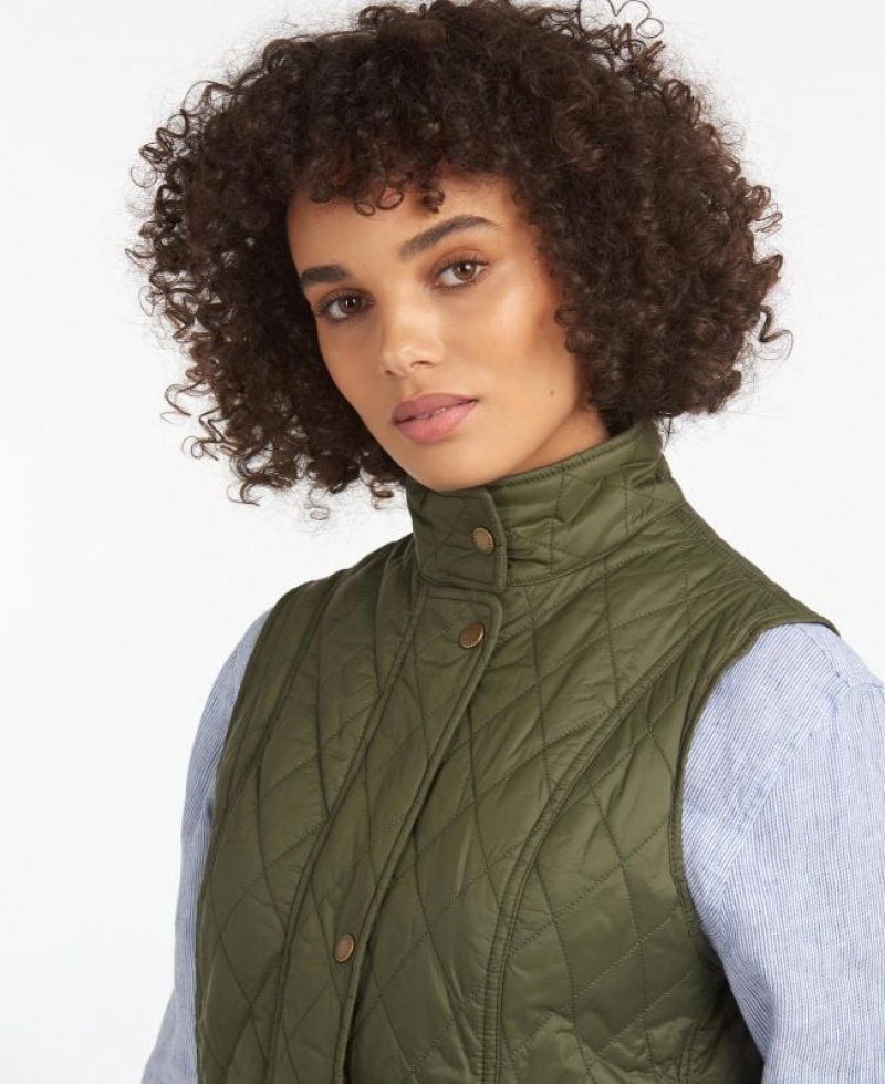 Olive Women Barbour Weste Otterburn Vest | US-6039MZBEP