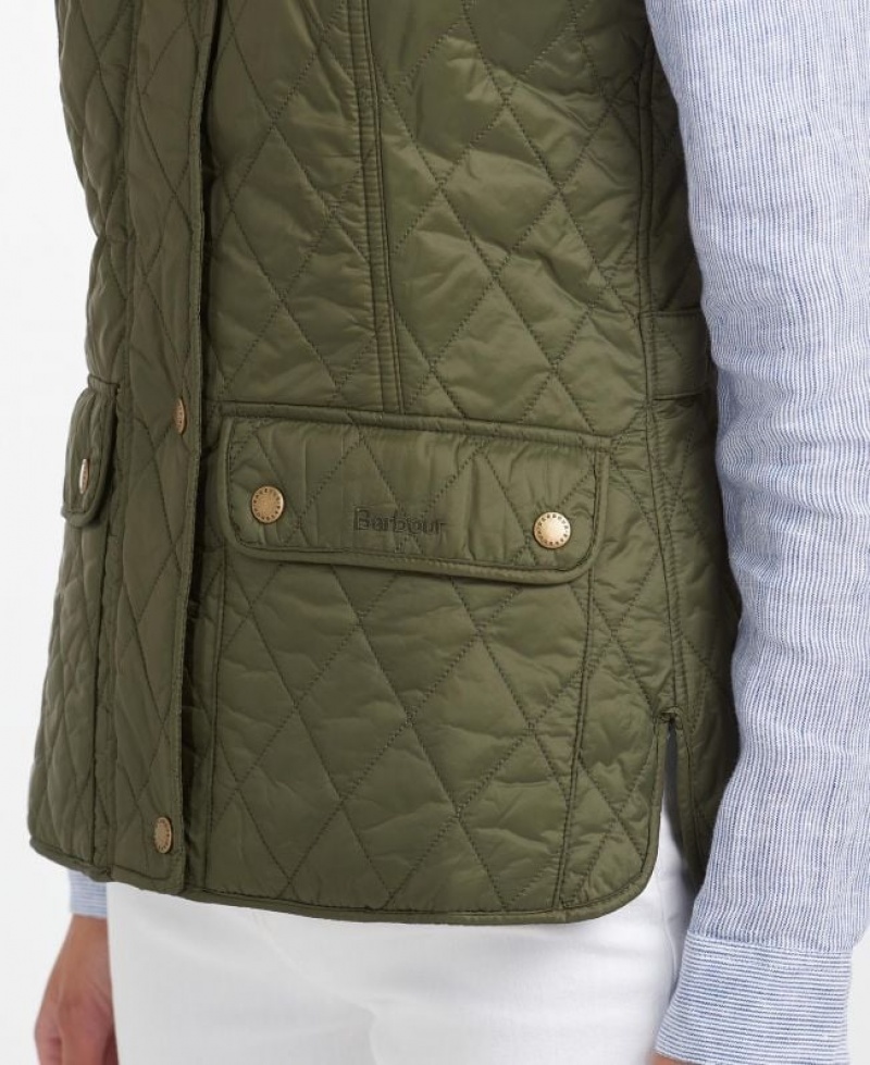 Olive Women Barbour Weste Otterburn Vest | US-6039MZBEP