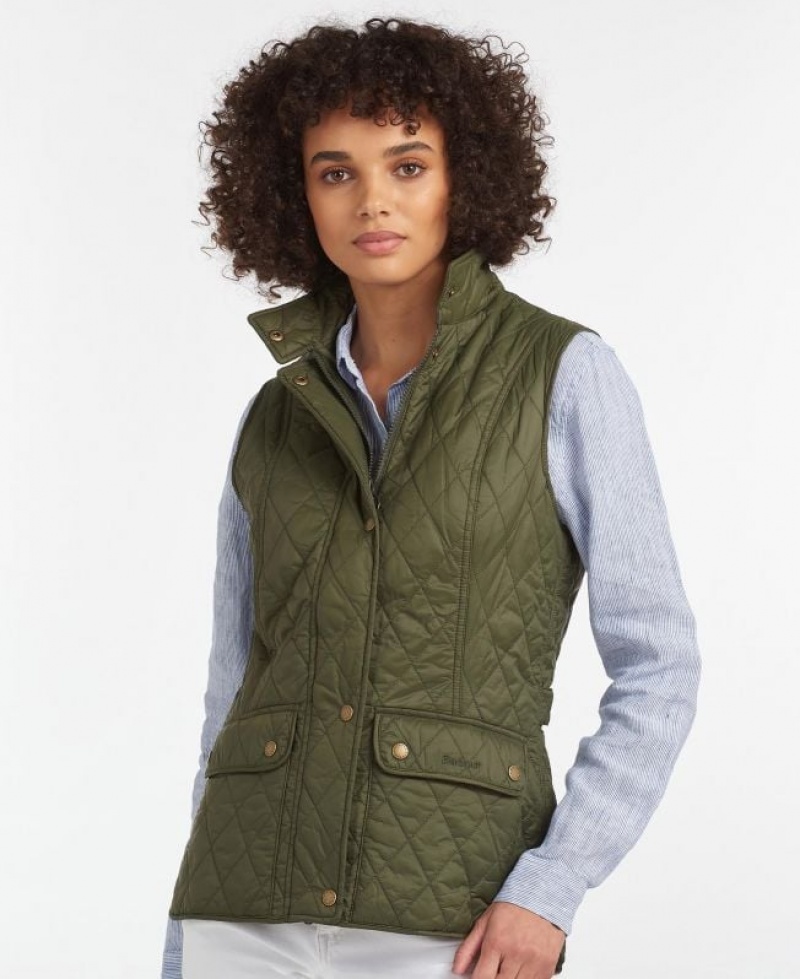 Olive Women Barbour Weste Otterburn Vest | US-6039MZBEP