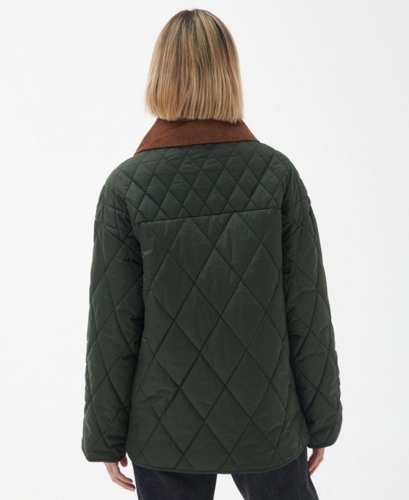 Olive Women Barbour Woodhall Quilted Jacket | US-3591FWZTC