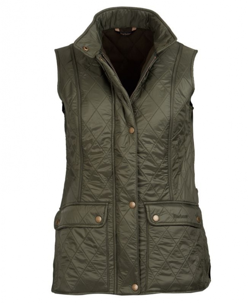 Olive Women Barbour Wray Vest | US-1237LUAYG