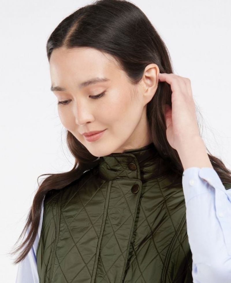 Olive Women Barbour Wray Vest | US-1237LUAYG