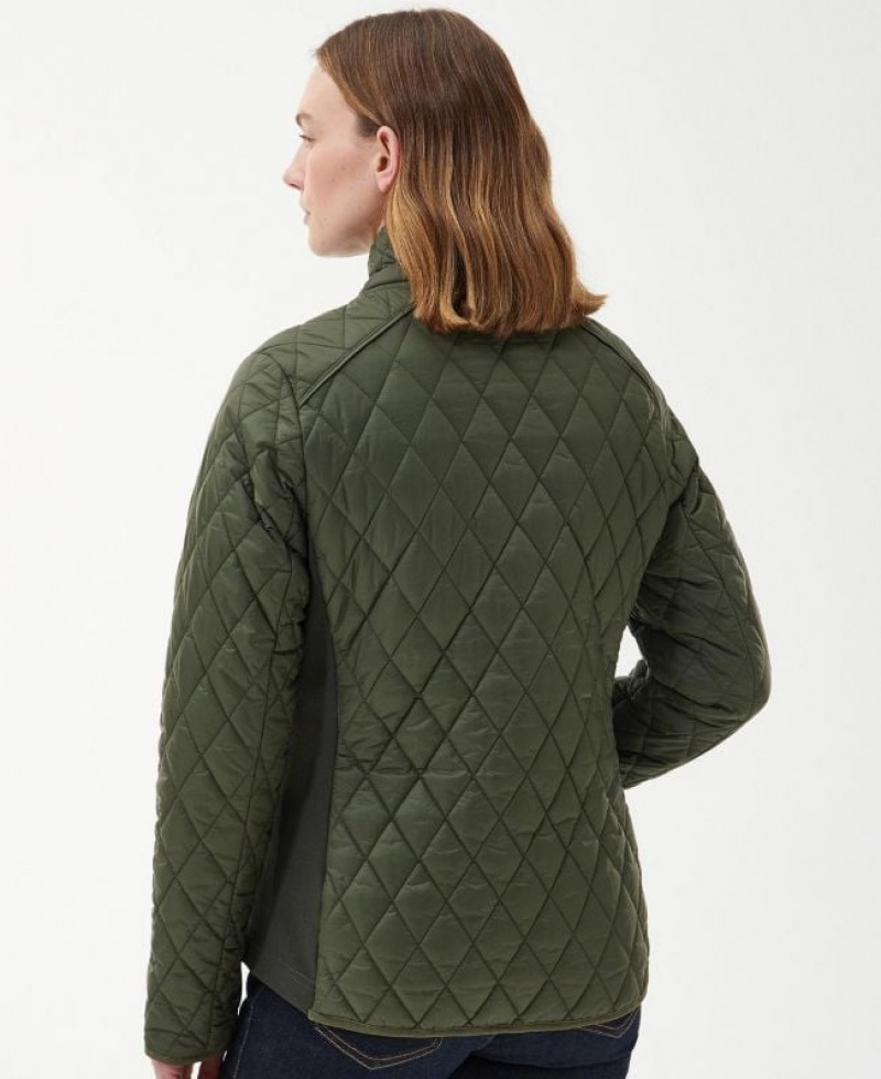 Olive Women Barbour Yarrow Quilted Jacket | US-6527KXOSL