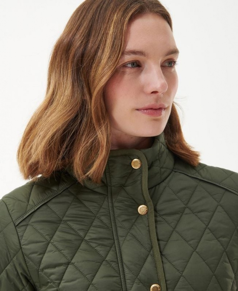 Olive Women Barbour Yarrow Quilted Jacket | US-6527KXOSL