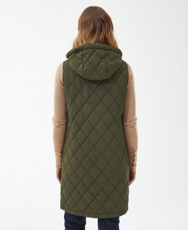 Olive Women Barbour Zander Vest | US-6971WUYIP