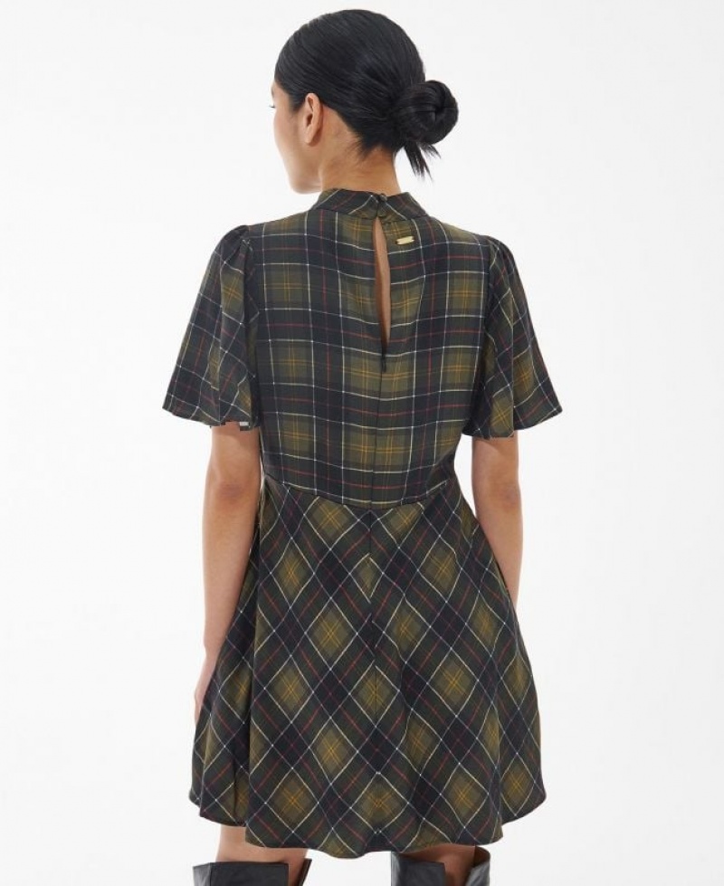 Olive / Black Women Barbour Orton Mini Dress | US-3145VRYAF