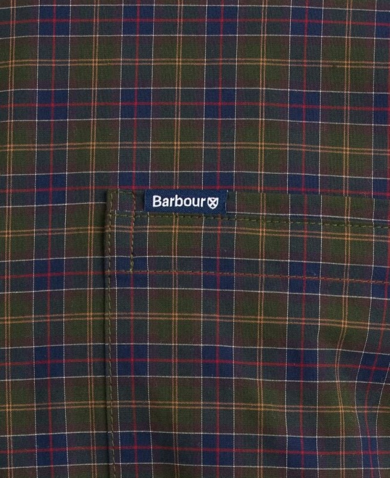 Olive / Navy Men Barbour Lomond Tailored Shirts | US-2193FHRWO