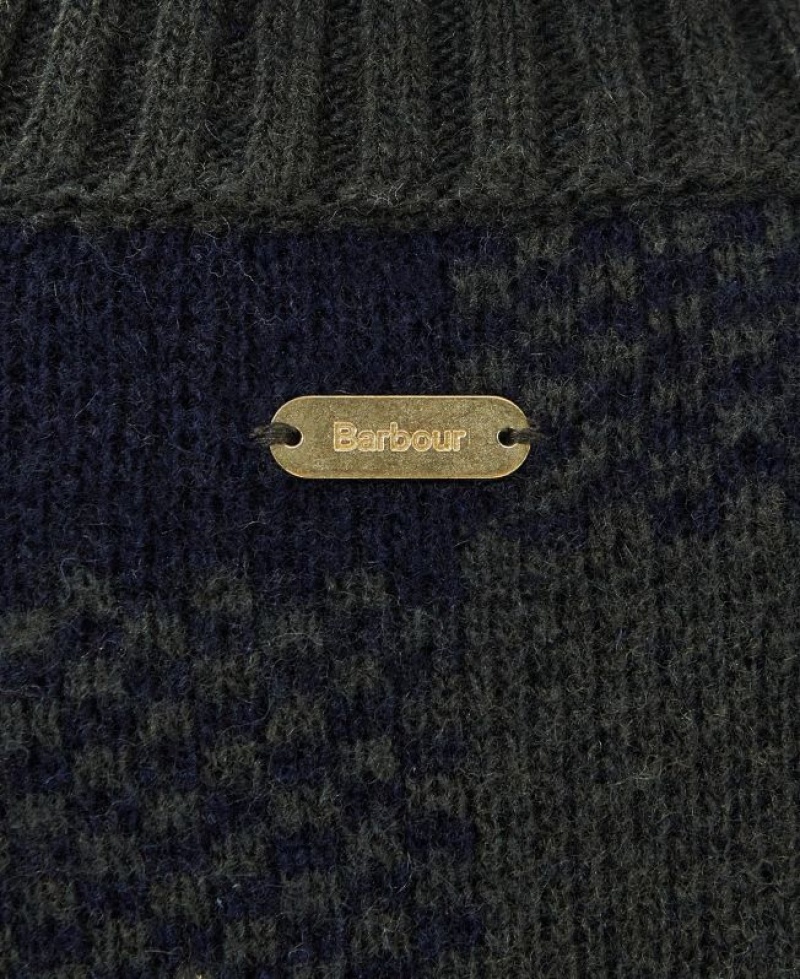 Olive / Navy Women Barbour Gloria Knitted Sweater | US-8160XMSAU