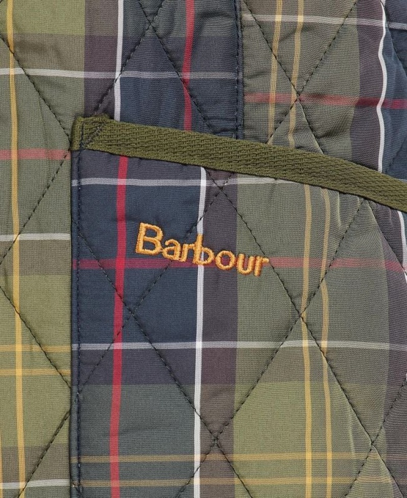 Olive / Navy Women Barbour Tartan Betty Liner Vest | US-3597ZJVFN