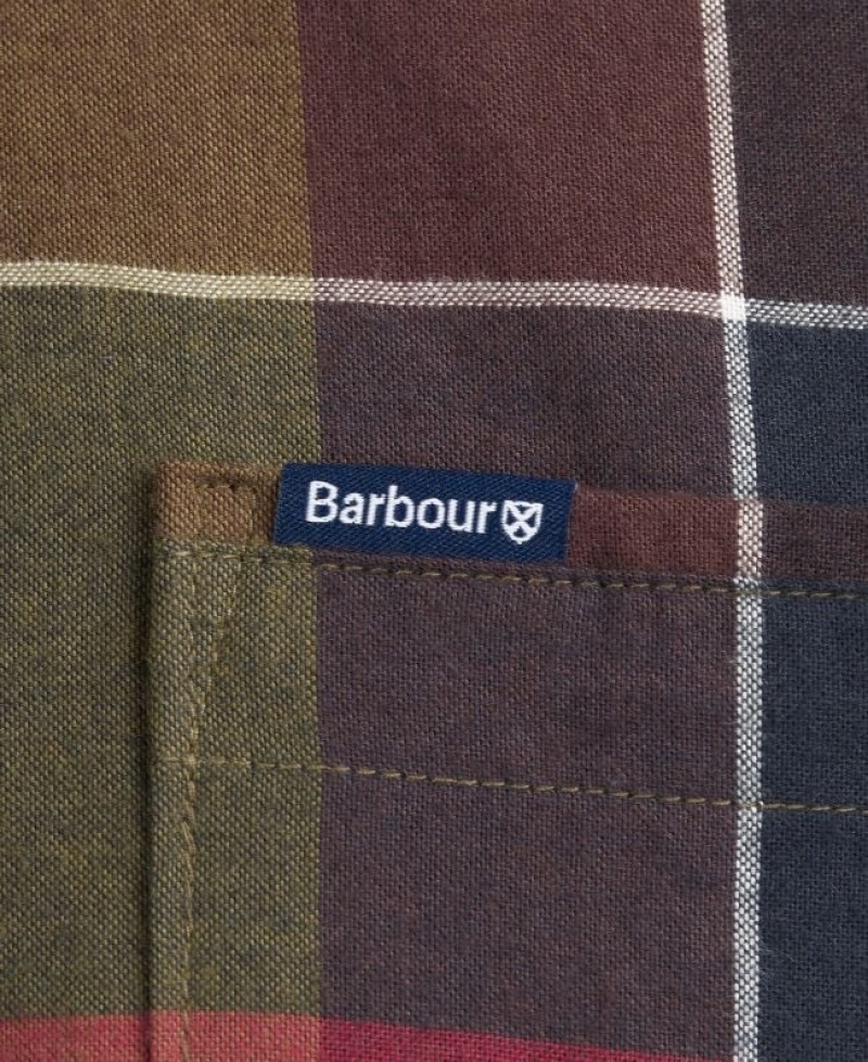 Olive / Navy / Burgundy Men Barbour Glendale Tailored Shirts | US-2016ZACKE