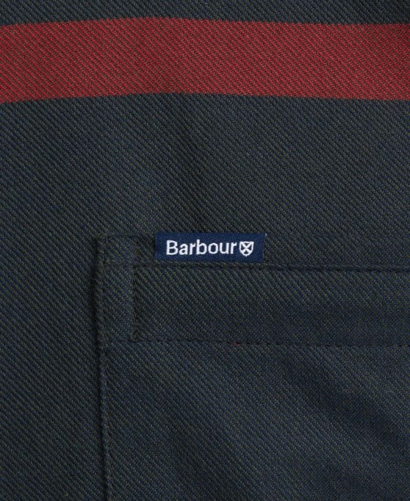 Olive / Navy / Red Men Barbour Dunoon Tailored Shirts | US-6934TZXGI