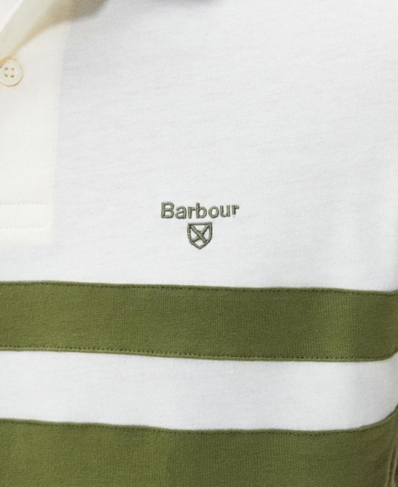 Olive / White Men Barbour Bonnington Polo Shirt | US-5927SYAXJ