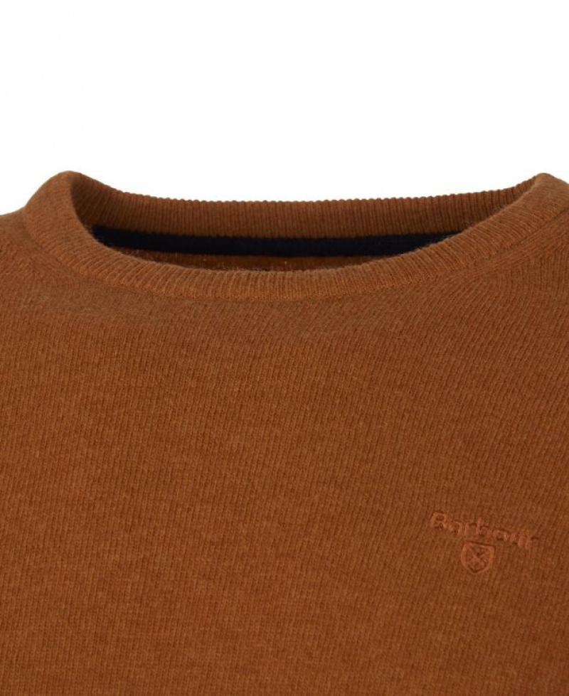 Orange Men Barbour Essential Lambswool Crew Neck Sweatshirt | US-2179FOLSB