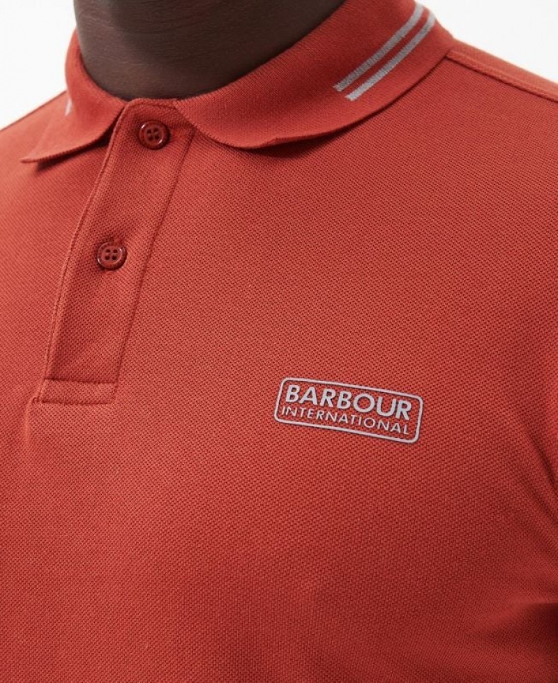 Orange Men Barbour International Essential Tipped Polo Shirt | US-1357BACUI