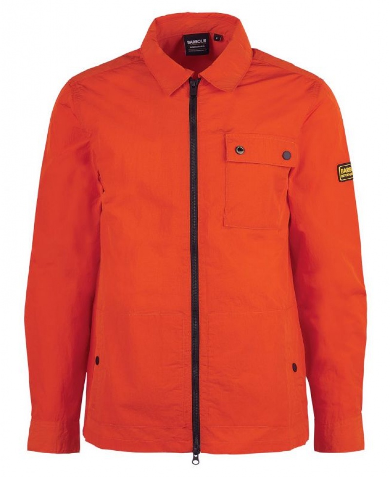 Orange Men Barbour International Inlet Regular Fit Overshirt | US-7946GWYBO