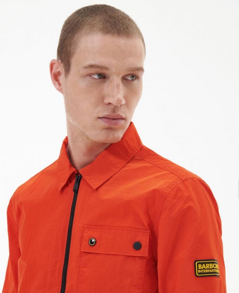 Orange Men Barbour International Inlet Regular Fit Overshirt | US-7946GWYBO