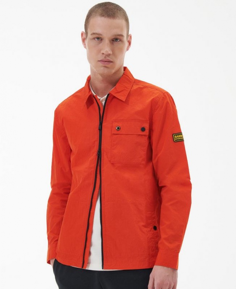 Orange Men Barbour International Inlet Regular Fit Overshirt | US-7946GWYBO