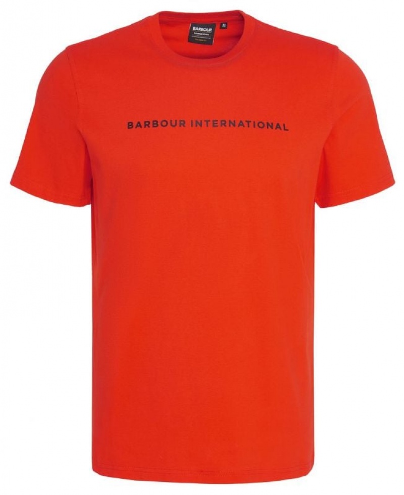 Orange Men Barbour International Motored T-Shirts | US-4932EGPDF