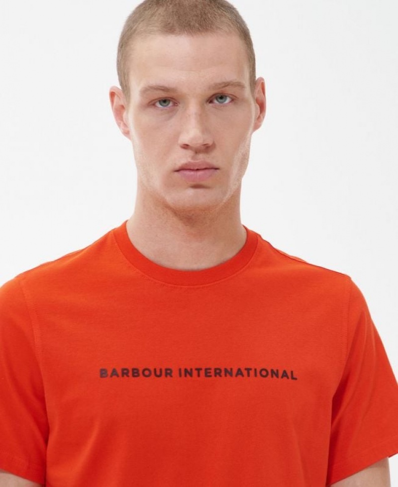 Orange Men Barbour International Motored T-Shirts | US-4932EGPDF